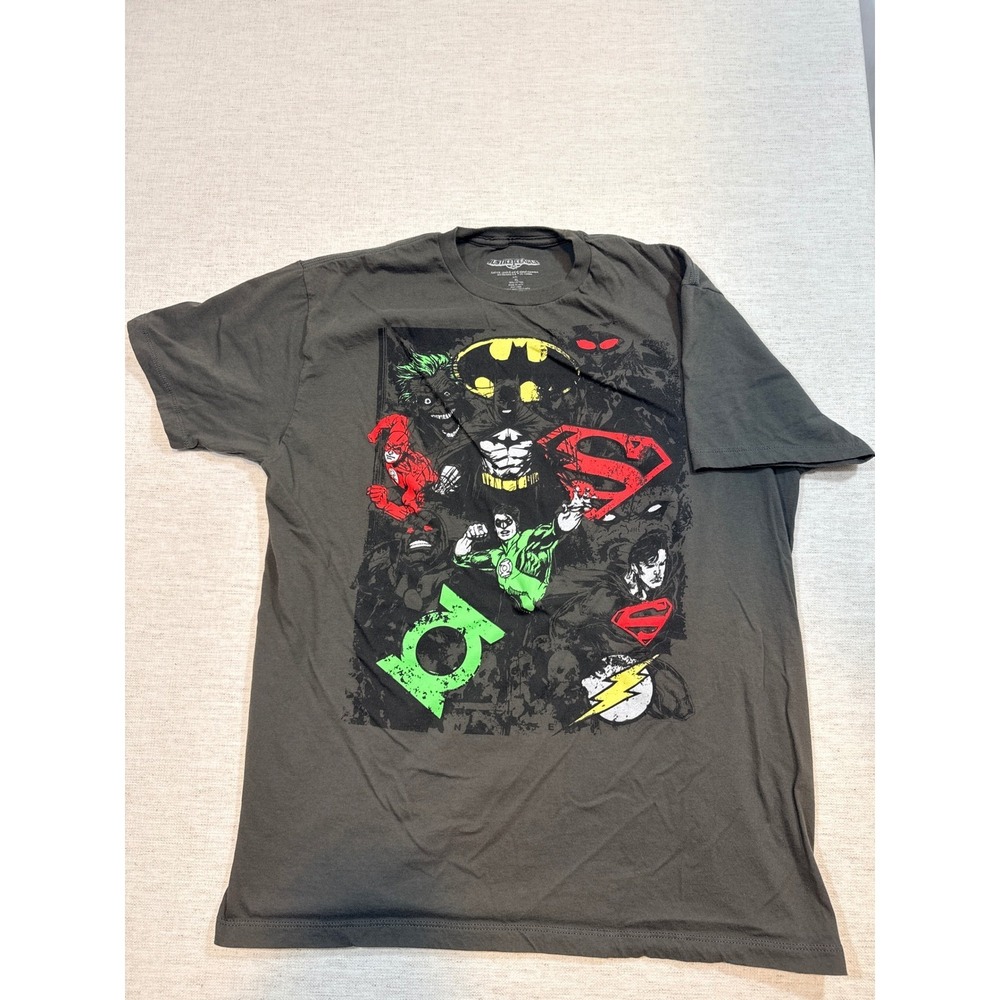 DC Comics Justice League T-Shirt Mens XL Gray Good Batman Superman Graphic Tee